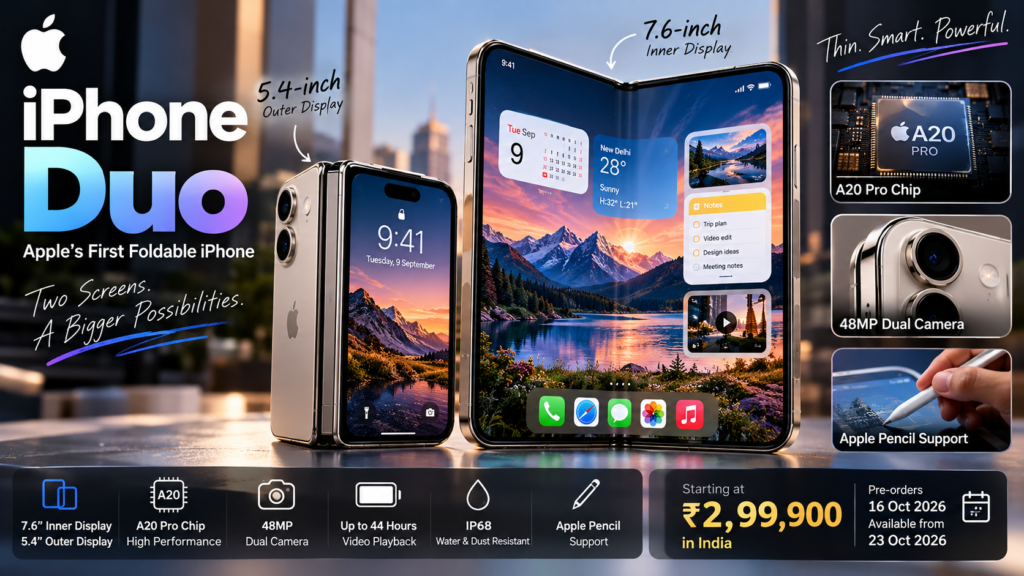 Apple iPhone Duo foldable phone price specifications features and India launch