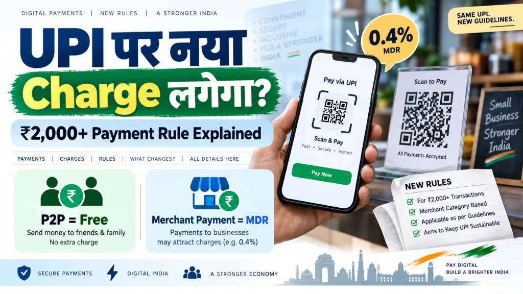 UPI पर नया Charge लगेगा ₹2,000 से ऊपर Payment का नया Rule Explained 2026